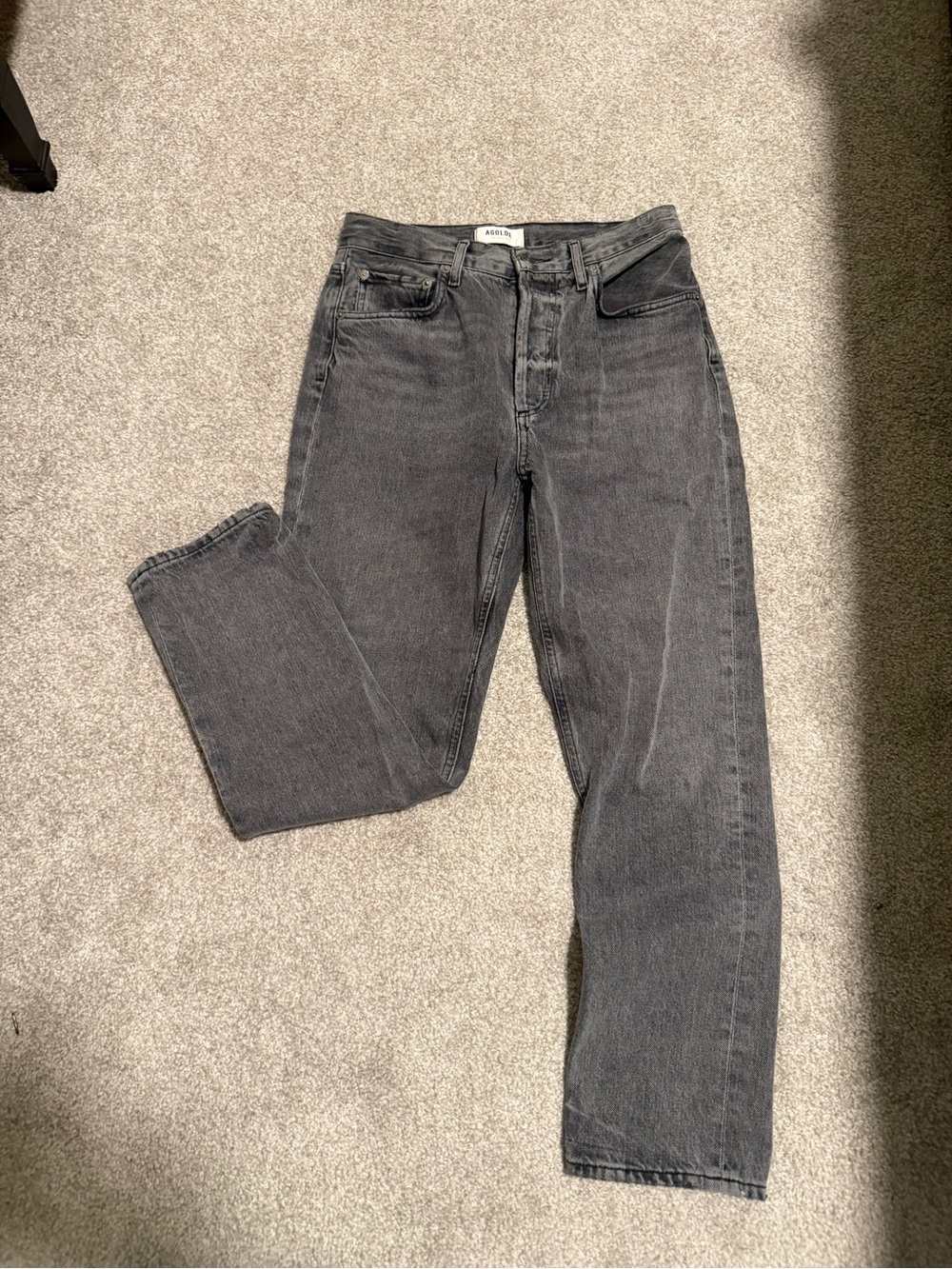 Straight Leg Jeans in Washed Charcoal Gray — Agolde